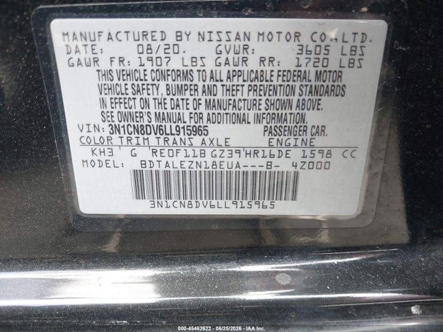 2020 Nissan VERSA S XTRONIC CVT 照片 9