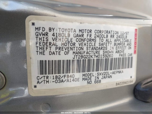 1998 Toyota CAMRY LE 照片 9