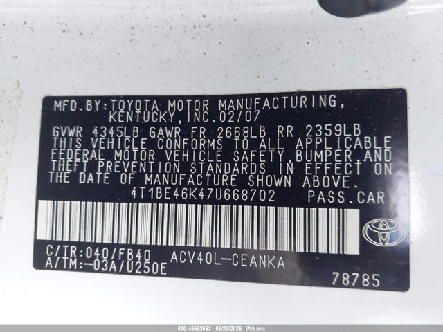 صورة 9 لـ 2007 Toyota CAMRY LE
