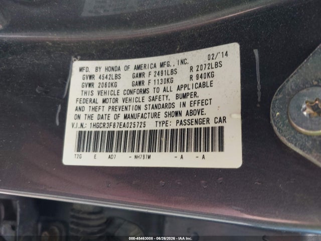 2014 Honda ACCORD EX-L V-6 photo 9