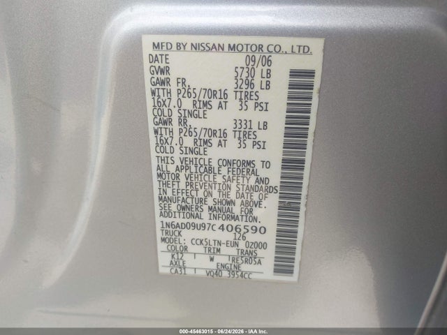 صورة 9 لـ 2007 Nissan FRONTIER SE