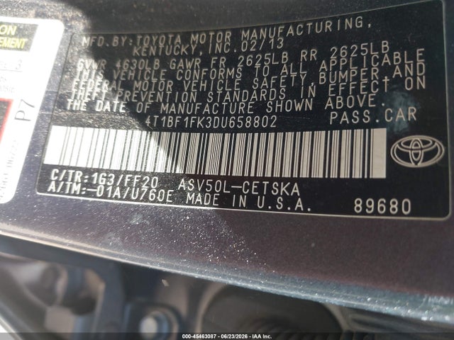 2013 Toyota CAMRY SE photo 9
