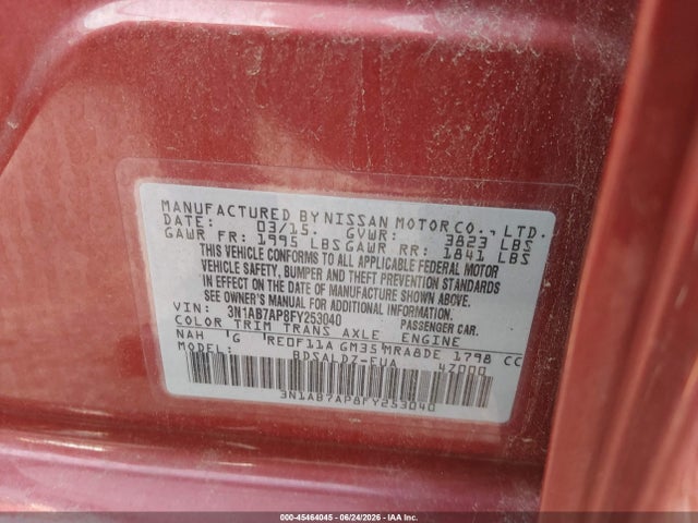 2015 Nissan SENTRA FE+ S/S/SL/SR/SV 照片 9