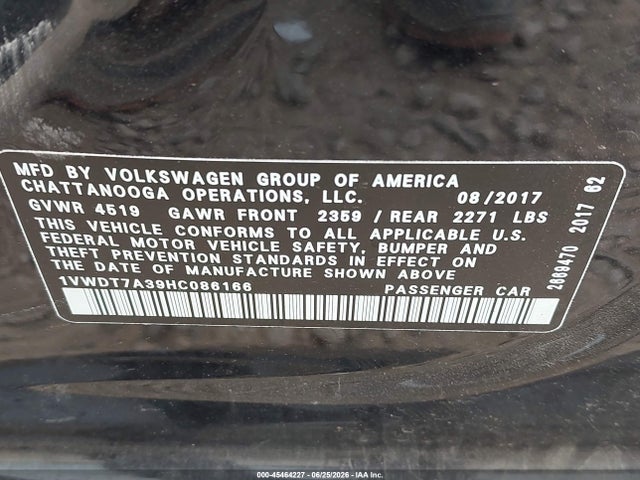 2017 Volkswagen PASSAT 1.8T R-LINE — фото 9