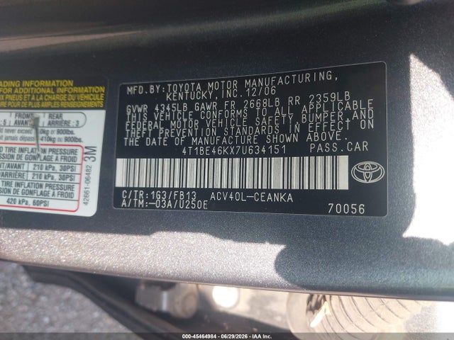 2007 Toyota CAMRY LE 照片 9
