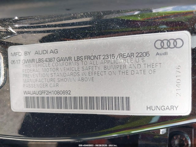 2017 AUDI A3 PREMIUM — фото 9