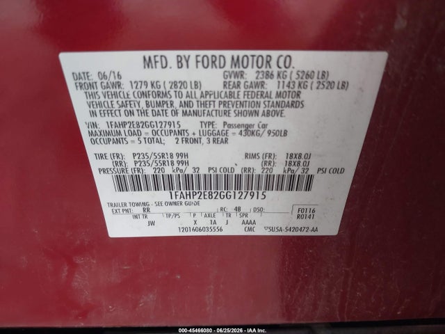 صورة 9 لـ 2016 FORD TAURUS SEL