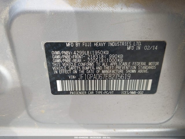 2014 Subaru IMPREZA 2.0I PREMIUM — фото 9