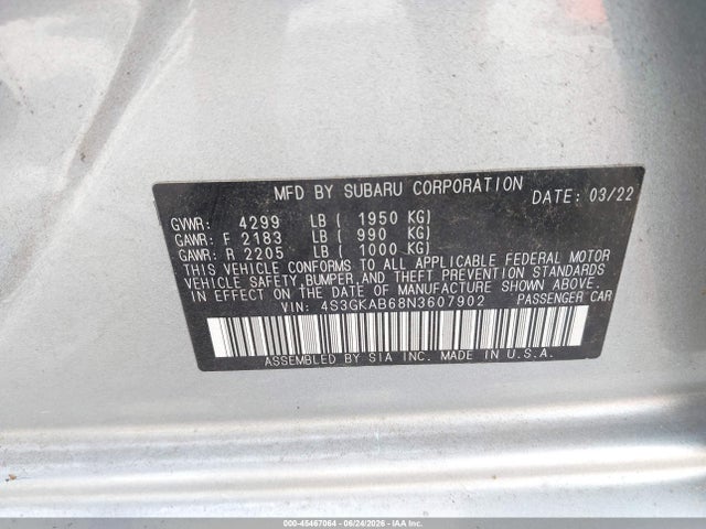 2022 Subaru IMPREZA BASE 照片 9