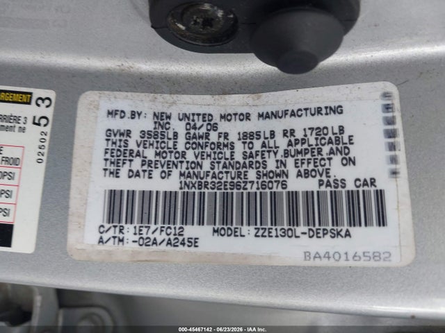 2006 Toyota COROLLA S 照片 9