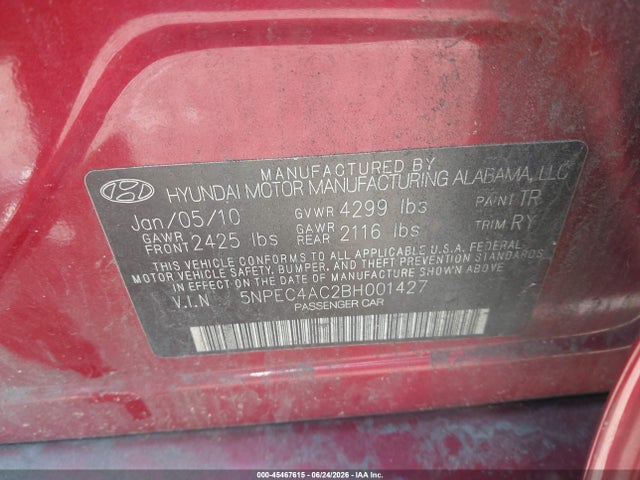 2011 Hyundai SONATA SE 照片 9