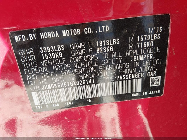 2016 Honda FIT LX 照片 9