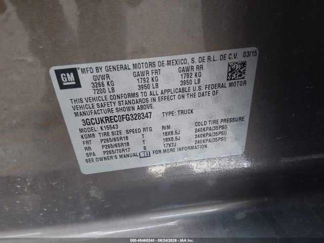صورة 9 لـ 2015 Chevrolet SILVERADO 1500 LT