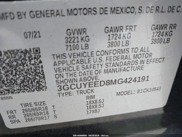 2021 Chevrolet SILVERADO 1500 4WD SHORT BED RST — фото 9