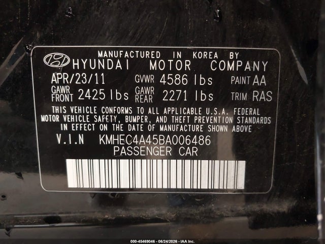 2011 Hyundai SONATA HYBRID 照片 9