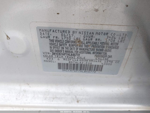 2017 Nissan VERSA 1.6 S+ 照片 9