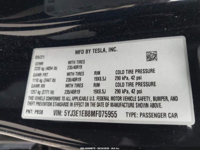 2021 Tesla MODEL 3 LONG RANGE DUAL MOTOR ALL-WHEEL DRIVE — фото 9