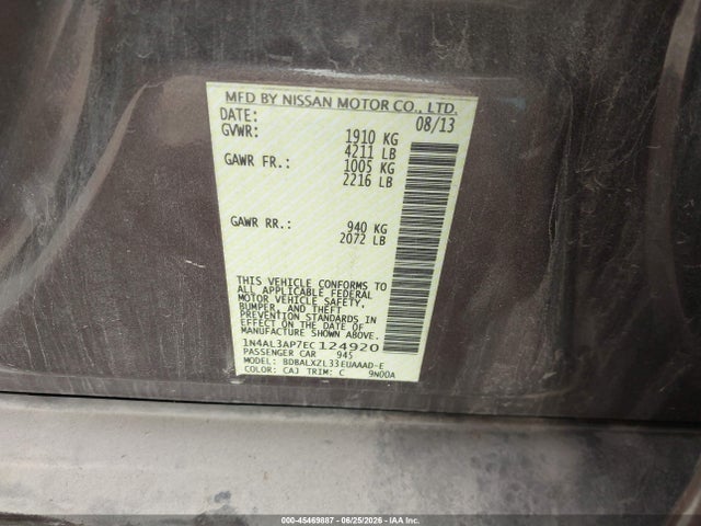 2014 Nissan ALTIMA 2.5 SL 照片 9