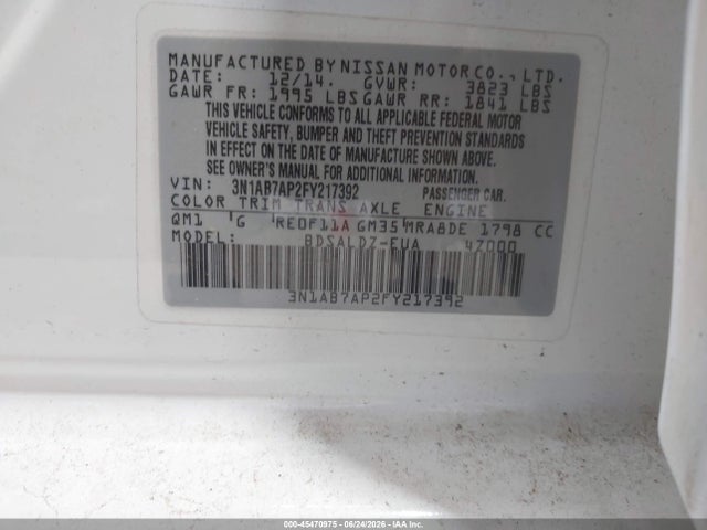 2015 Nissan SENTRA FE+ S/S/SL/SR/SV 照片 9