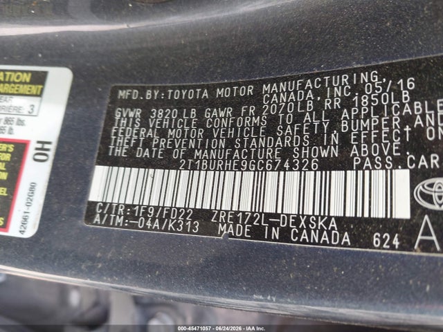 2016 Toyota COROLLA S PLUS 照片 9