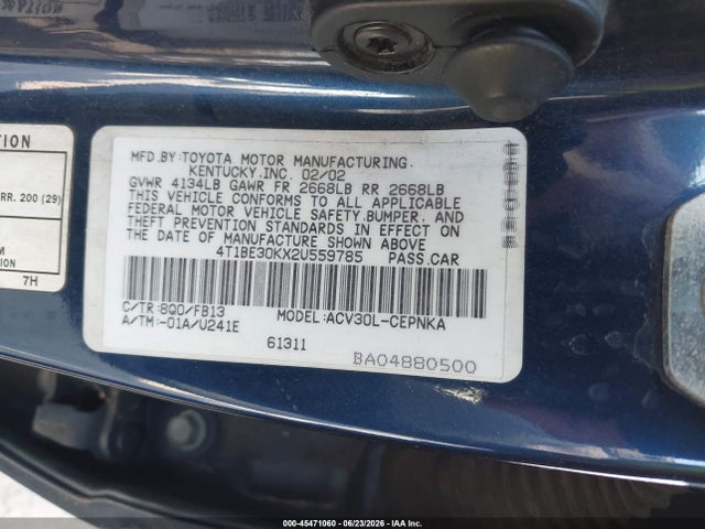 2002 Toyota CAMRY LE photo 9