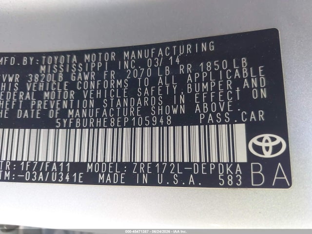 2014 Toyota COROLLA L 照片 9