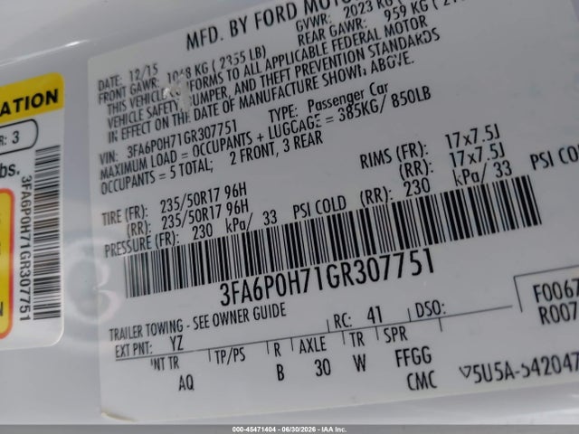 2016 FORD FUSION SE — миниатюра 9