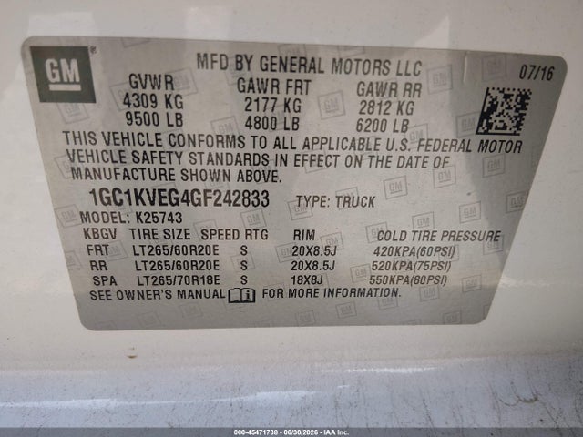 2016 Chevrolet SILVERADO 2500HD LT 照片 9