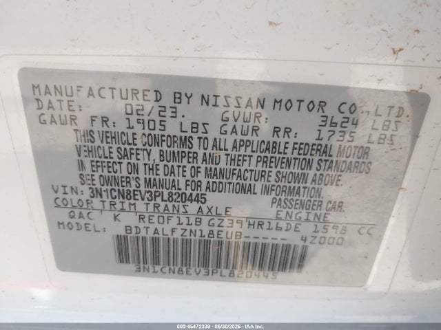 2023 NISSAN VERSA 1.6 SV XTRONIC CVT 9