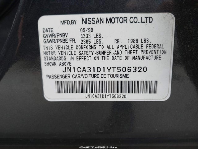 2000 Nissan MAXIMA GLE/GXE/SE — фото 9