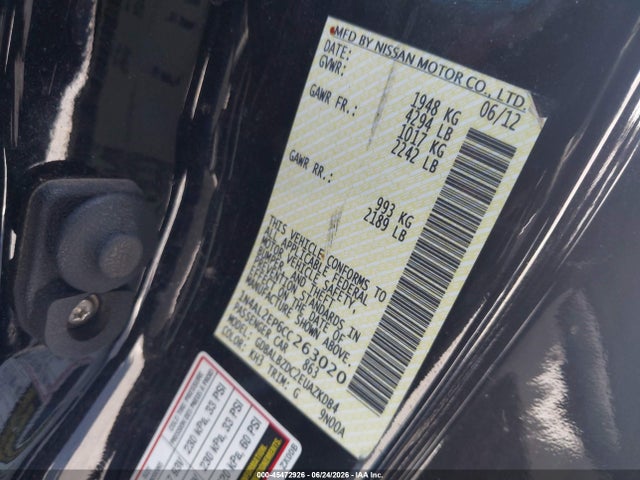 2012 Nissan ALTIMA 2.5 S 照片 9