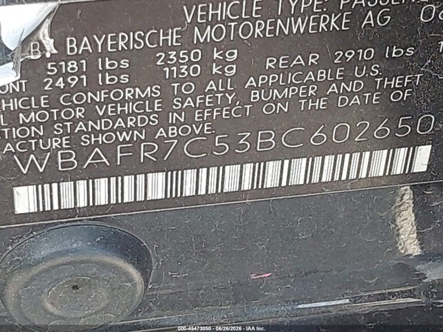 2011 BMW 535I 照片 9