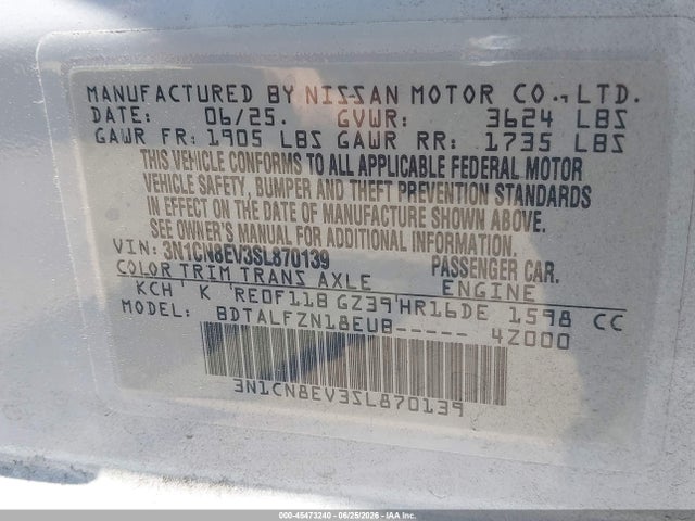 2025 Nissan VERSA 1.6 SV 照片 9