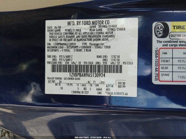 2010 FORD MUSTANG V6/V6 PREMIUM 照片 9