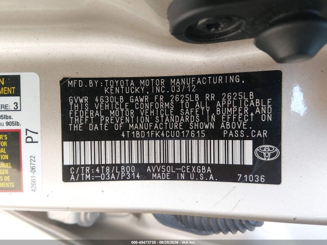 2012 Toyota CAMRY HYBRID XLE photo 9