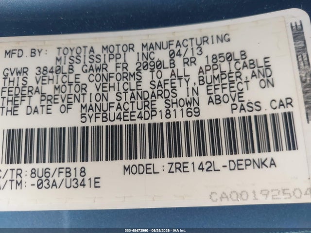 2013 Toyota COROLLA LE photo 9