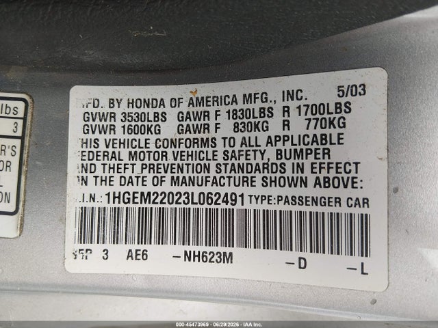 صورة 9 لـ 2003 Honda CIVIC EX