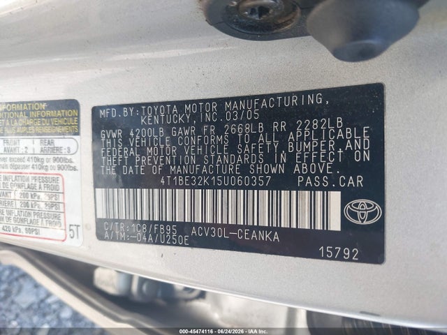 صورة 9 لـ 2005 Toyota CAMRY STD