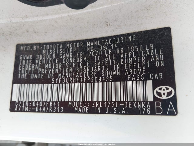 صورة 9 لـ 2015 Toyota COROLLA LE