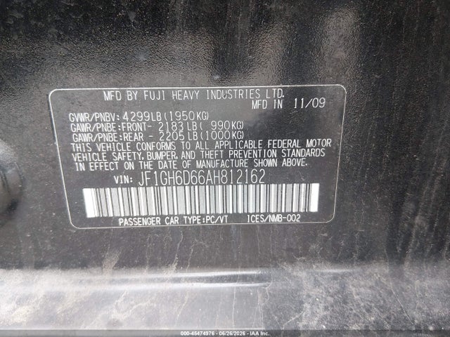 2010 Subaru IMPREZA OUTBACK SPORT 照片 9