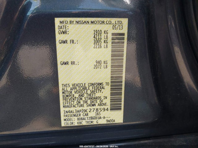 2013 Nissan ALTIMA 2.5 SV — фото 9