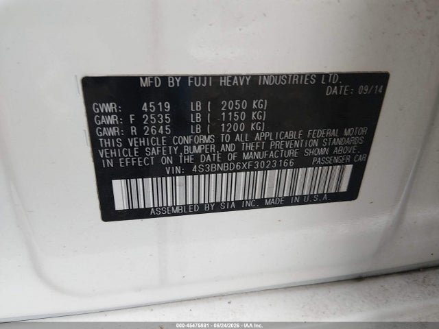 صورة 9 لـ 2015 Subaru LEGACY 2.5I PREMIUM