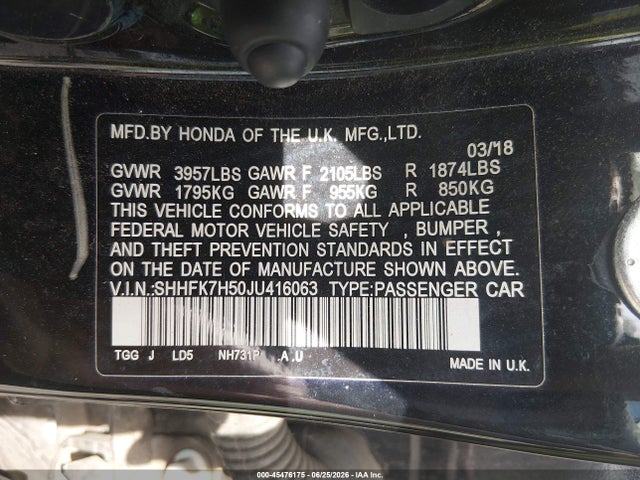 2018 Honda CIVIC EX 照片 9