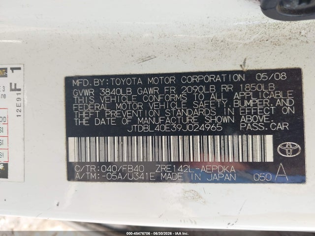 2009 Toyota COROLLA LE 照片 9