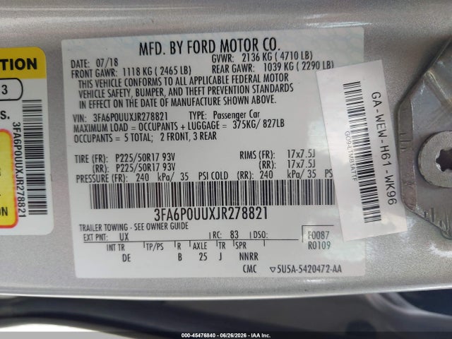 صورة 9 لـ 2018 FORD FUSION HYBRID S