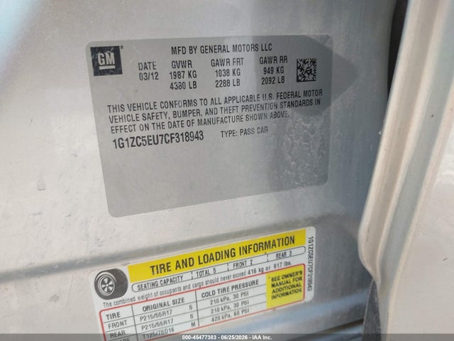 2012 Chevrolet MALIBU 1LT 照片 9
