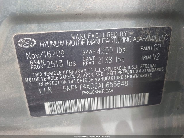 2010 Hyundai SONATA GLS — фото 9