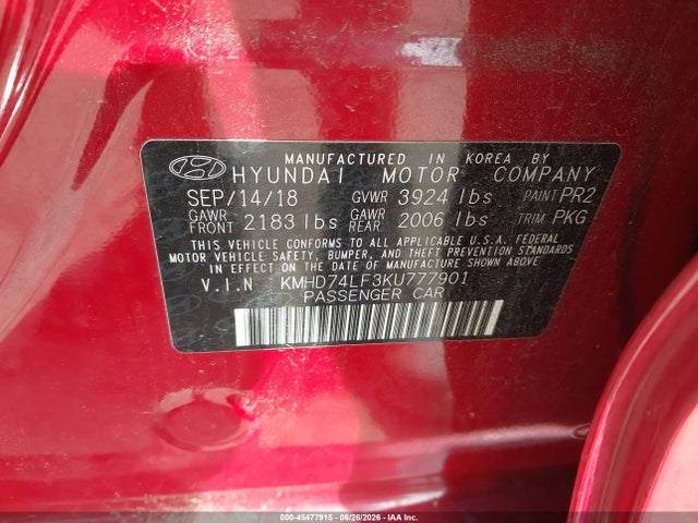 صورة 9 لـ 2019 Hyundai ELANTRA SE