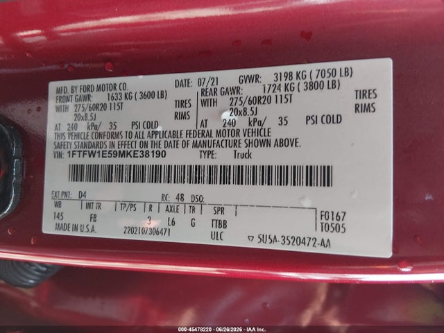 2021 FORD F-150 XLT 9