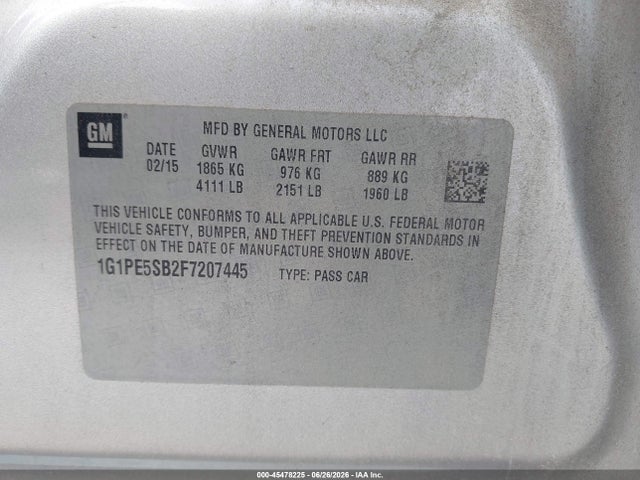 2015 Chevrolet CRUZE 2LT AUTO 照片 9